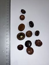 Konvolut Leder Trachtenknöpfe, vintage, 11 Stück, 18mm - 24mm