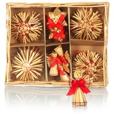 22x Strohsterne im Mix-Set -