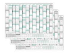 3 Stück XXXL Wandkalender