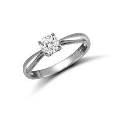 Weißgold solitär ring - weißgold,