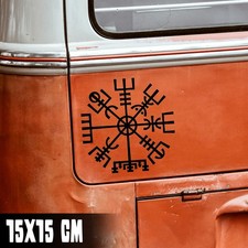 AUTO AUFKLEBER "VEGVISIR #1" 15X15 WIKINGER KOMPASS TATTOO TUNING STICKER #0200