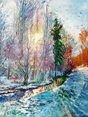 ölgemälde winter wald - Ölgemälde,