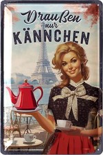 Blechschild retro draußen - retro,
