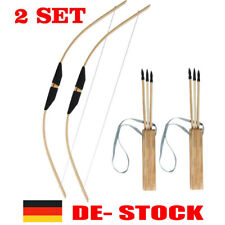 Bambus+Holz Bogenschießen Bogen und Pfeile Set für Kinder Outdoor Jagd Ziel