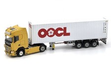 SCANIA 730S - with Trailer & 40" Container OOCL  - yellow - Unique 1:64
