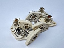 8x neue Keramik Noval Röhrenfassung aus Telefunken Werk Bestand Socket selten