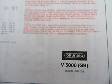 Verstärker, Schaltplan Grundig V 5000 (GB), 14 bedruckte Faltseiten