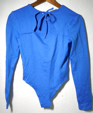 ❤️NA KD BLAUER STRING BODY GRÖßE S LANGARM AUSSCHNITT ZUM BINDEN  CUT OUT BODY