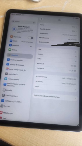 Ipad air zoll 128gb - zoll,