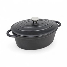 Bräter Guss eisen 4L mit Deckel Schmortopf Topf ofenfest 240°C schwarz New OVP