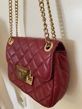 Michael Kors Umhängetasche Leder Bordeaux Dunkelrot Original gesteppt  