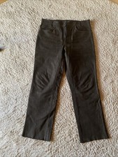 henson & HENSON  LEDERJEANS / Nubuk- Lederhose in dunkel- braun W 36 Oktoberfest