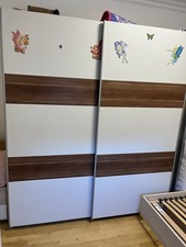 Wandschrank Schiebetür Wandregal Spiegel Braun Hängeschrank Wandboard Hängend