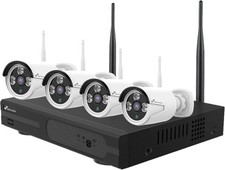 Nivian 2K-WLAN-Überwachungskamera-Set mit 8-Kanal-Recorder und 4 Wasserdichten I