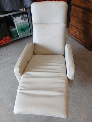 Beiger leder liegesessel - beiger, leder-liegesessel