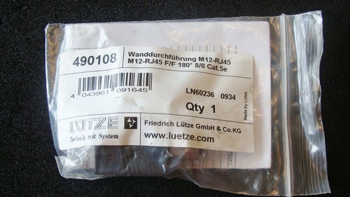 New wanddurchfuhrung m12 rj45 - new, m12-rj45