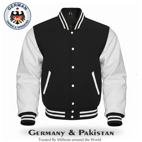 Varsity letterman black wool - black,