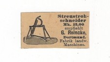 35/333 ANZEIGE AUS EINER ZEITUNG 1899 STROHSCHNEIDER REINCKE DORTMUND TECHNIK