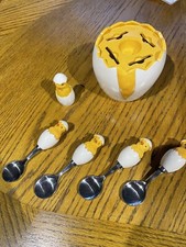 Vintage Sagaform Ei & Löffel und Salzstreuer komplett