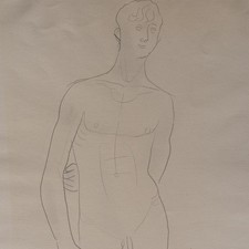 Gerhard Marcks Knabenakt Zeichnung Bleistift Expressionismus signiert 1930er