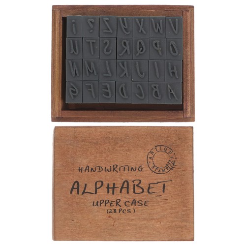 Holz-alphabet-zahlenstempel