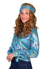 Bluse disco 70er türkis - bluse,