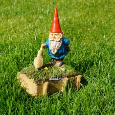 GARTENZWERG ZWERG MIT ENTE