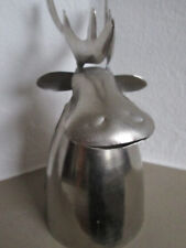 Tischglocke Glocke Metall silber Elch Geweih Weihnachten Deko Tischdeko Shabby