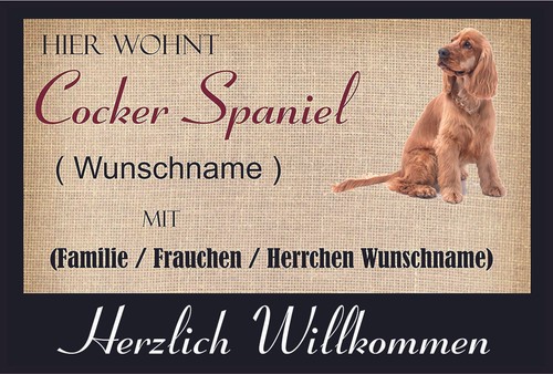 Fussmatte hier wohnt - wohnt, cocker