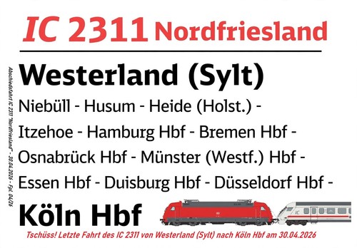 Zuglaufschild 2311 - zuglaufschild, ic