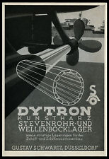 Werbung 1942 DYTRON Kunstharz Stevenrohr + Wellenlager Gustav Schwarz Düsseldorf
