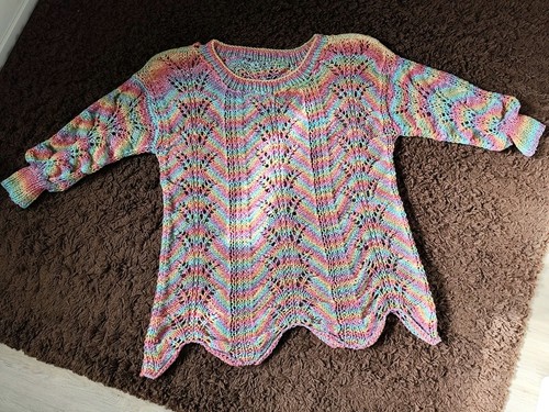 Ajour pullover regenbogen - ajour, bunt