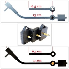Quarz-Uhrwerk lautlos geräuschlos Uhrzeiger Plattenspieler Silber Schwarz 13 cm