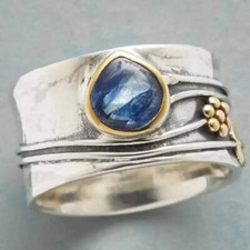 Recycle Retro Ring mit Blauer