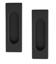 Muschelgriff schwarz eckig - 2x,