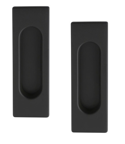 Muschelgriff schwarz eckig - 2x,