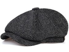 SCHIEBERMÜTZE HUT FISCHGRÄT KOPFSCHUTZ ACHTECKIG ZEITUNGSJUNGE HINTEN GUMMIZUG