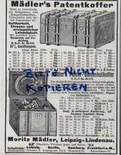 LEIPZIG, Werbung 1908, Moritz Mädler Patent-Damenhut-Koffer
