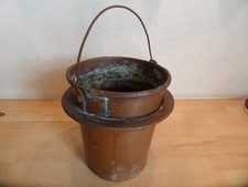 Kupfergefäß Kupfereimer Wassertopf für Küchenherd Küchenofen Vintage Deko Ø 15cm