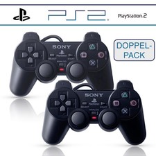 Zwei / 2x PlayStation ORIGINAL Dualshock 2 PS2 Controller GamePad Schwarz ??✅