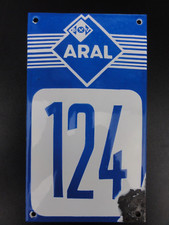 Altes Emaile Schild ARAL Nr 124 Garagennummer