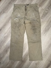 Carhartt Hose Herren W36 L32 Relaxed Fit Beige Canvas Arbeitshose
