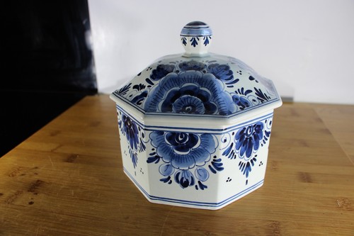 Delft royal blau eckige dose - delft,