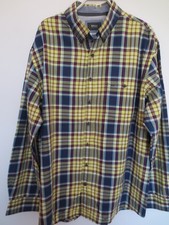 Button Down Hemd BRAX casual fit XL 43/44 langarm Karo dunkelblau gelb/A