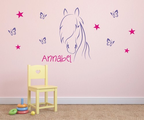 Wandtattoo pferd mit - ♥,