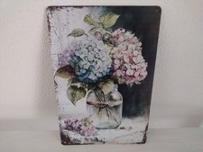Blechschild Hortensien