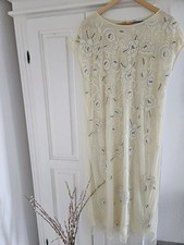 Zara Kleid Perlen Bestickt Cremeweiss Neu Gr.S