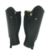 Königs Chaps Stiefelschaft Chapsletten echt Leder Mini Chaps Reitchaps schwarz