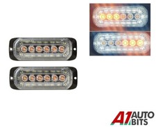 2X Doppelfunktion LED Bernstein Blitz Warn Licht + Halo Weiß Front Markierung
