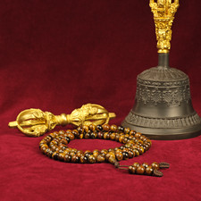 Halskette Tigerauge Mala Edelstein 108 Meditation Buddhistisch Buddha 8.5mm